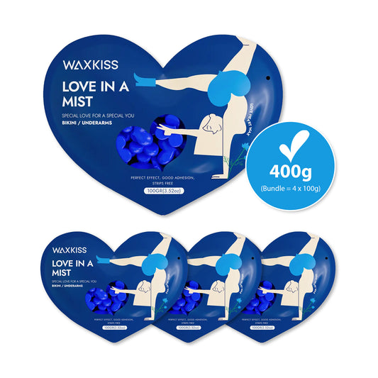 400g Waxkiss Wachsperlen-Set – 4×100 g Bundle „Bikini / Underarms"